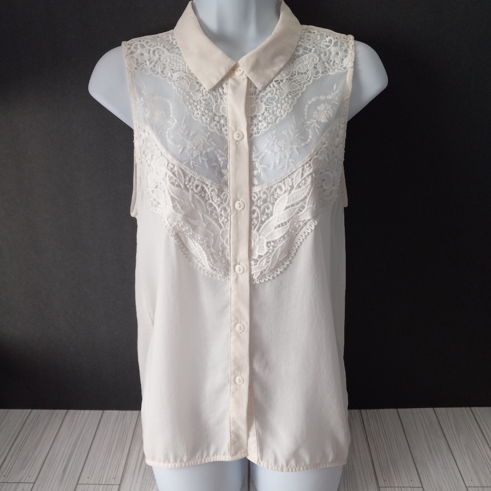 H&M Divided Boho Floral Lace Mesh Top